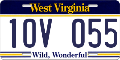 WV license plate 1OV055