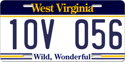 WV license plate 1OV056