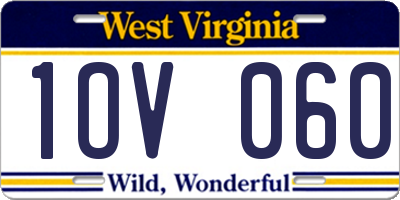 WV license plate 1OV060