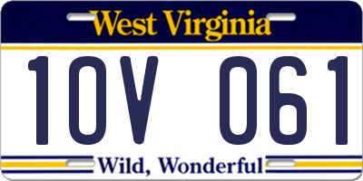 WV license plate 1OV061