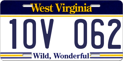WV license plate 1OV062