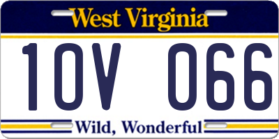 WV license plate 1OV066
