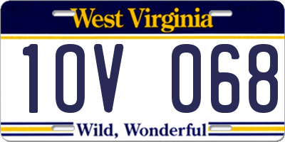 WV license plate 1OV068