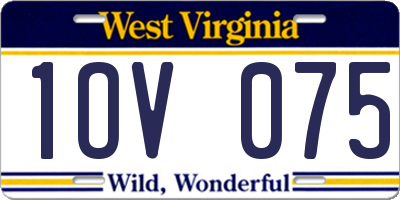 WV license plate 1OV075