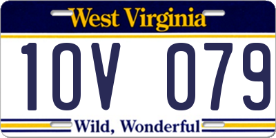 WV license plate 1OV079