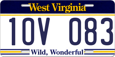 WV license plate 1OV083