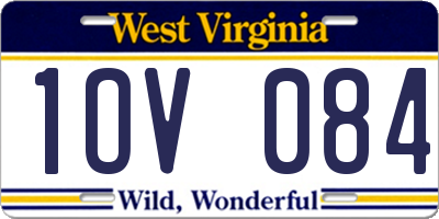 WV license plate 1OV084