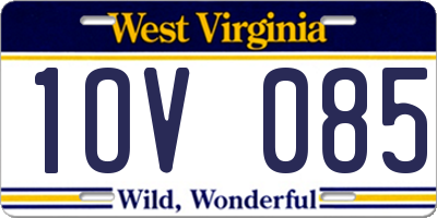 WV license plate 1OV085