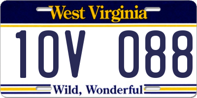 WV license plate 1OV088