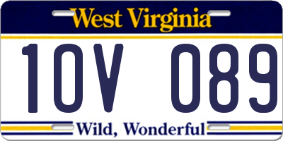 WV license plate 1OV089