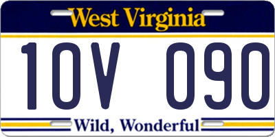WV license plate 1OV090