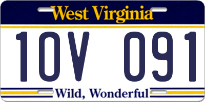 WV license plate 1OV091