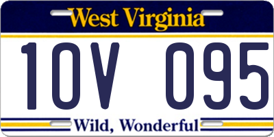 WV license plate 1OV095