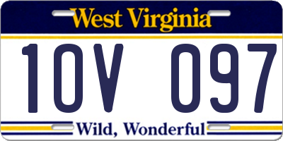 WV license plate 1OV097