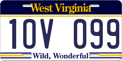 WV license plate 1OV099