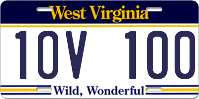 WV license plate 1OV100