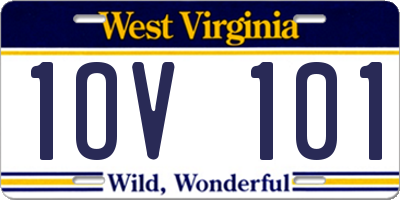 WV license plate 1OV101