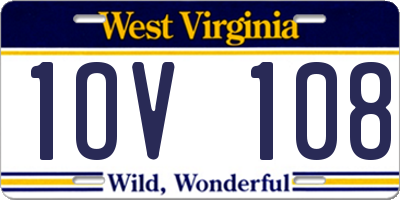 WV license plate 1OV108