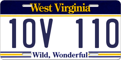 WV license plate 1OV110