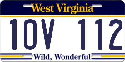 WV license plate 1OV112