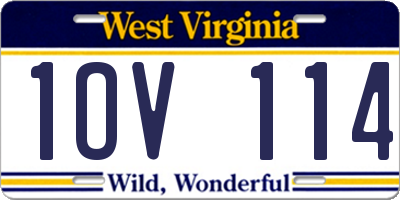 WV license plate 1OV114