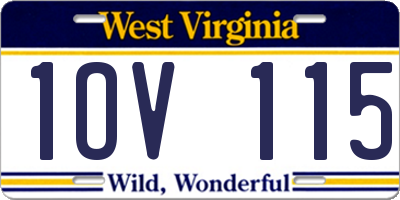 WV license plate 1OV115