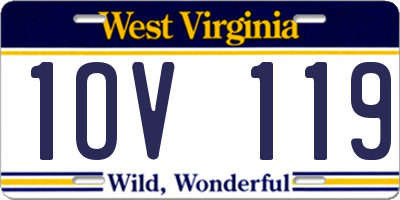 WV license plate 1OV119