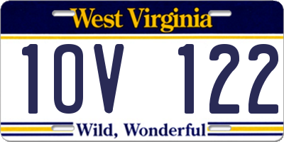 WV license plate 1OV122