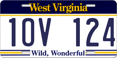 WV license plate 1OV124