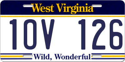 WV license plate 1OV126