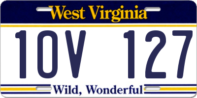 WV license plate 1OV127