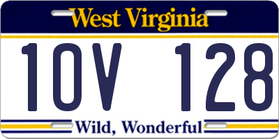 WV license plate 1OV128
