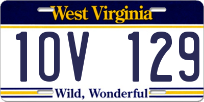 WV license plate 1OV129