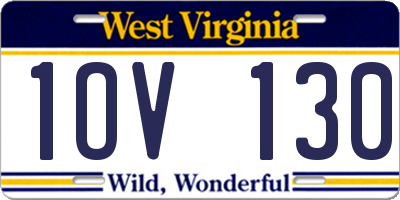 WV license plate 1OV130