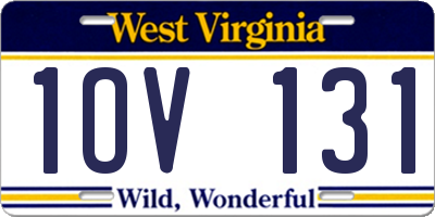 WV license plate 1OV131