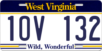 WV license plate 1OV132