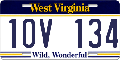 WV license plate 1OV134