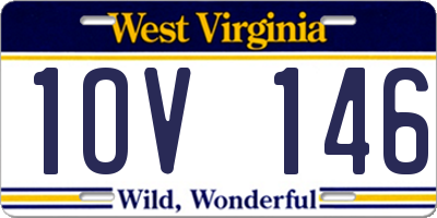 WV license plate 1OV146