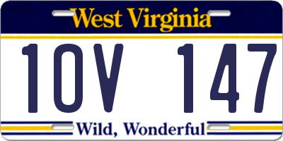WV license plate 1OV147
