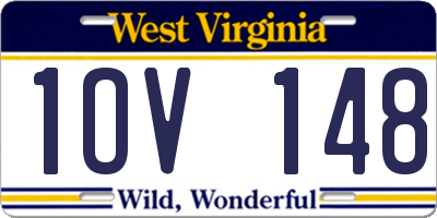 WV license plate 1OV148