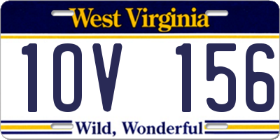 WV license plate 1OV156