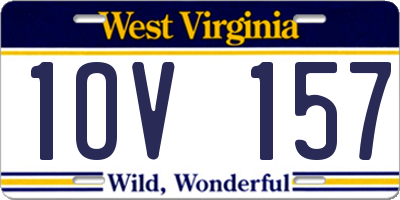 WV license plate 1OV157