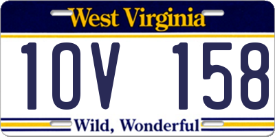 WV license plate 1OV158