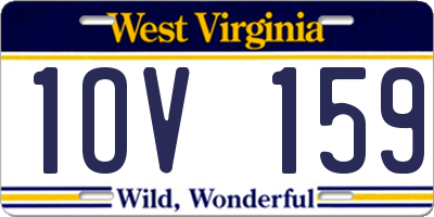 WV license plate 1OV159
