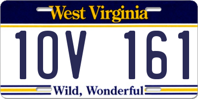 WV license plate 1OV161