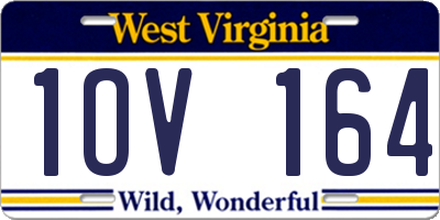 WV license plate 1OV164