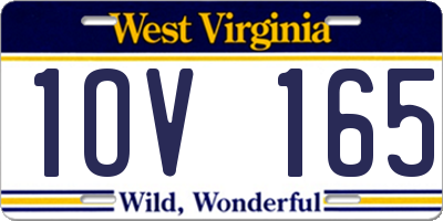WV license plate 1OV165