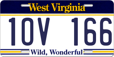 WV license plate 1OV166