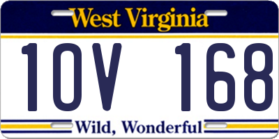WV license plate 1OV168