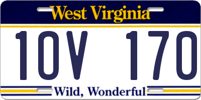 WV license plate 1OV170